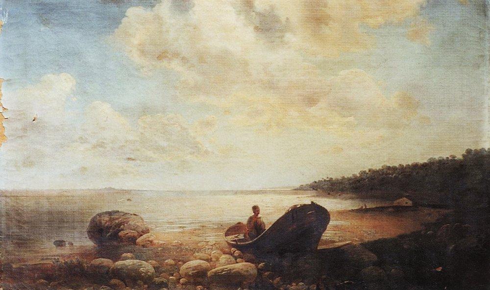 Landscape with boat (1860).