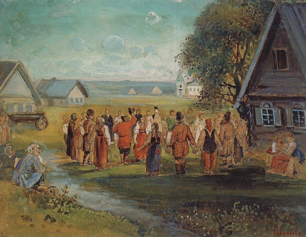 Round dance in the village (1874).