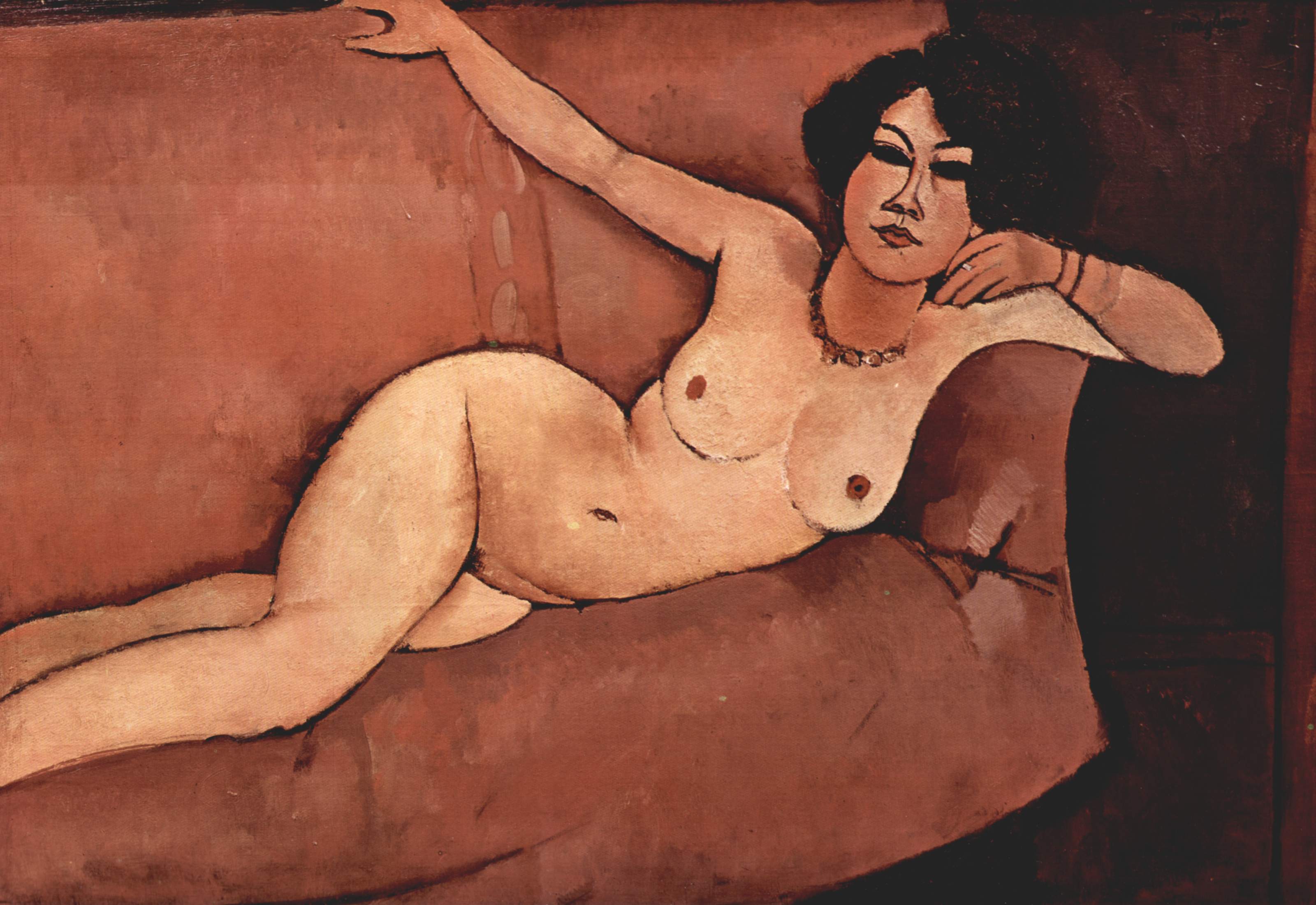 Nude on sofa (Almaisa) (1916).
