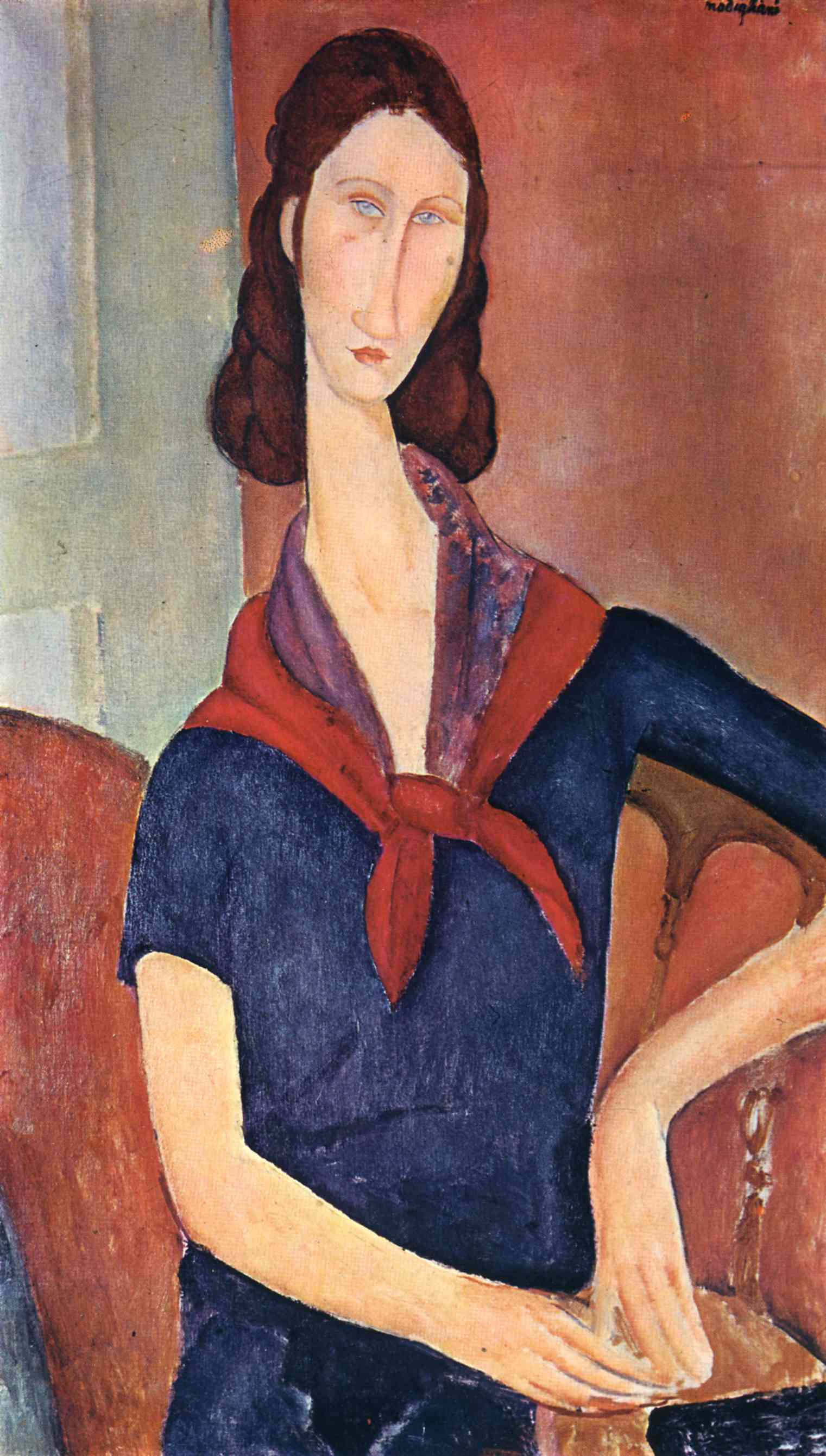 Jeanne Hebuterne (with a scarf) (1919).