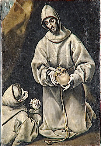 St. Francis and brother Leo meditating on death (1600).