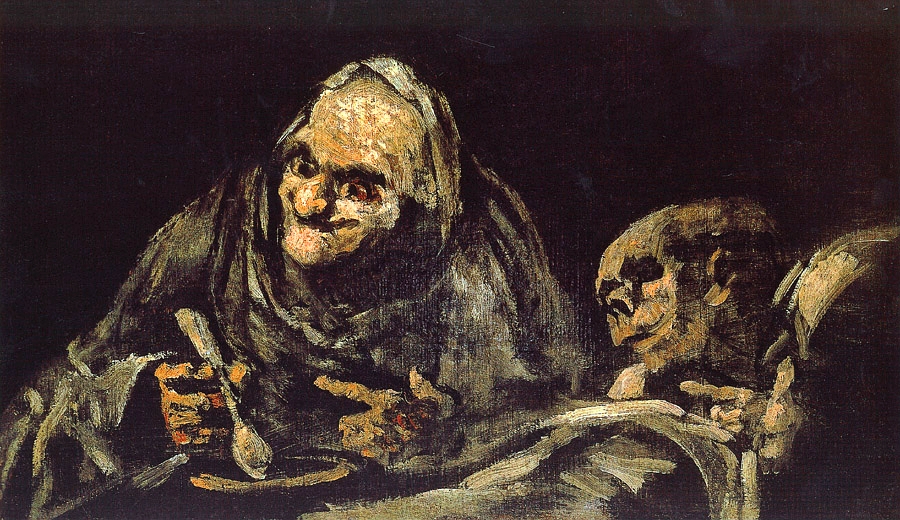 Two Old Ones Eating Soup / The Witchy Brew (1823).