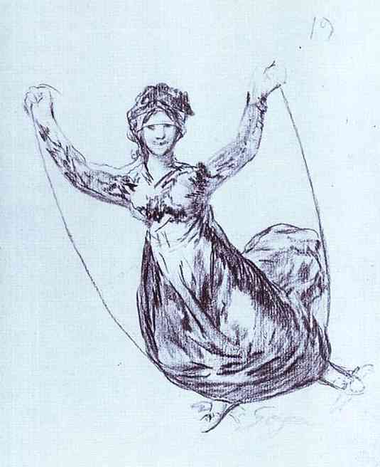 Young Witch Flying with a Rope (1828).