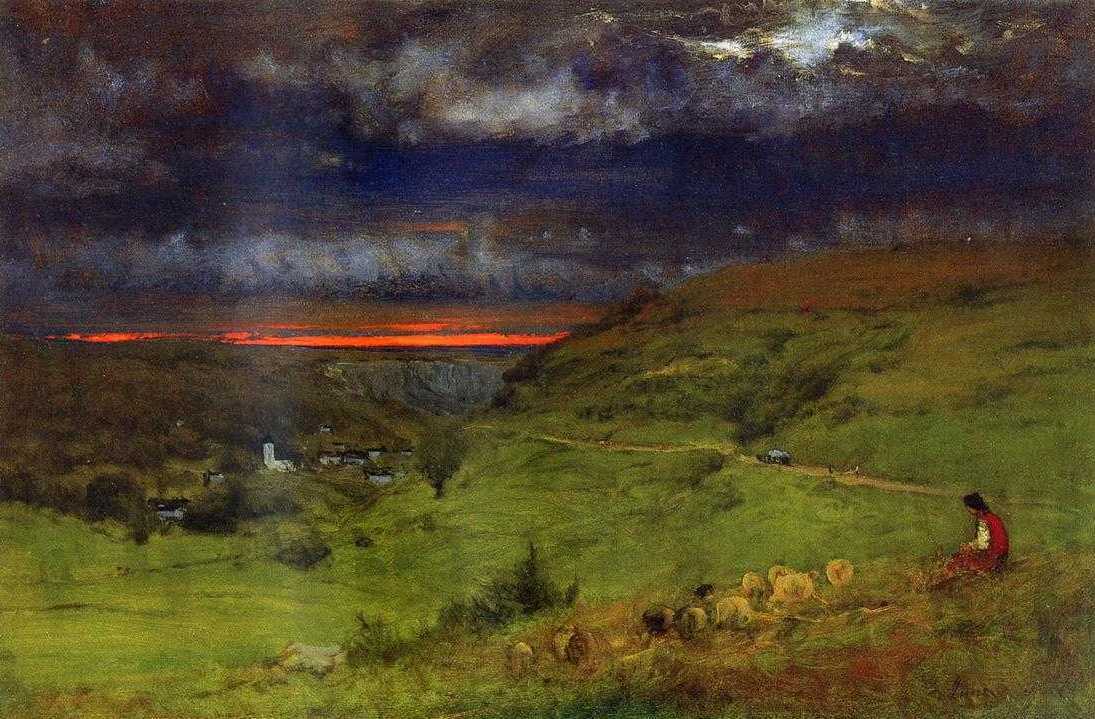 Sunset at Etretat (1875).