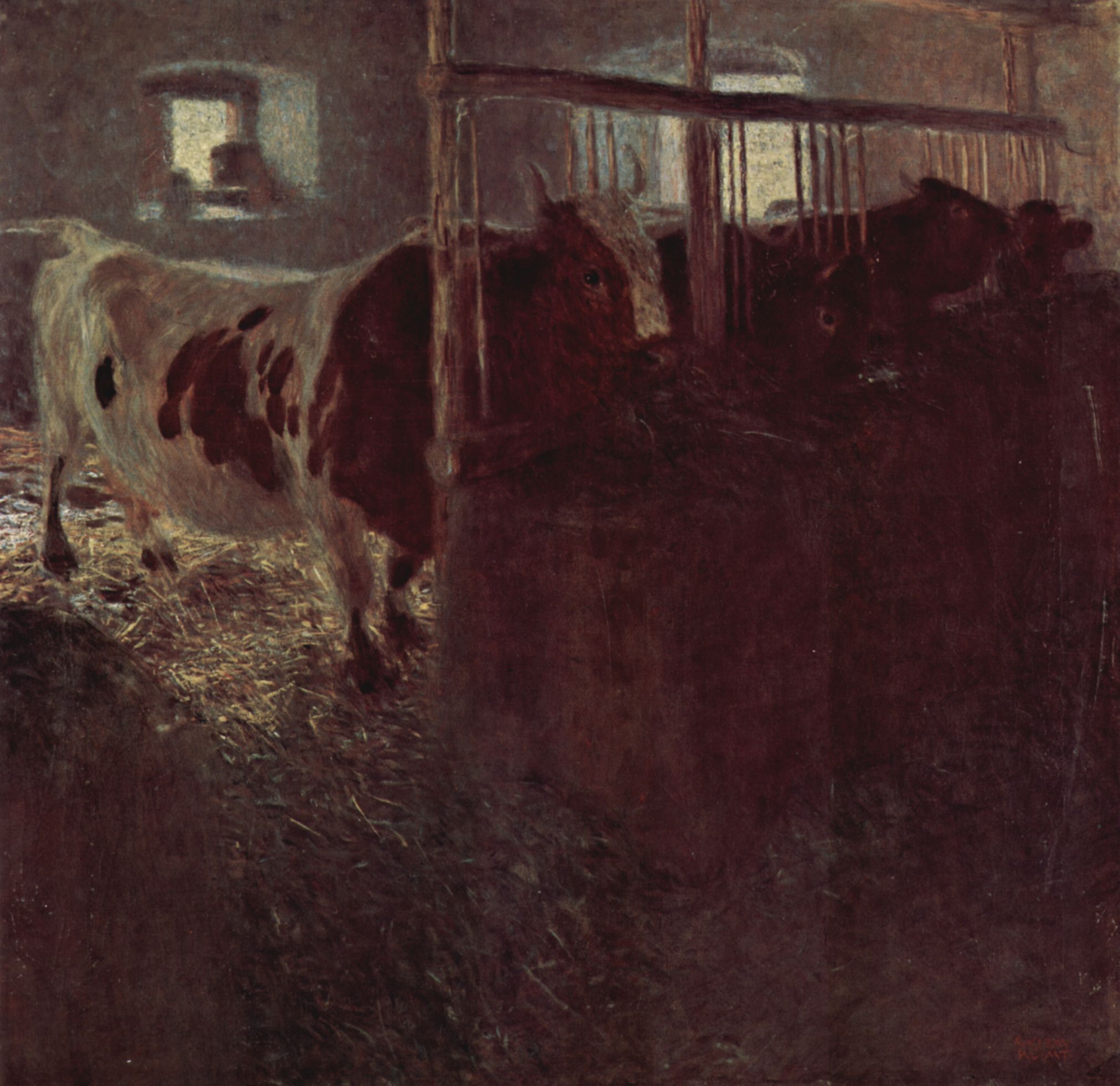 Cows in the barn (1901).