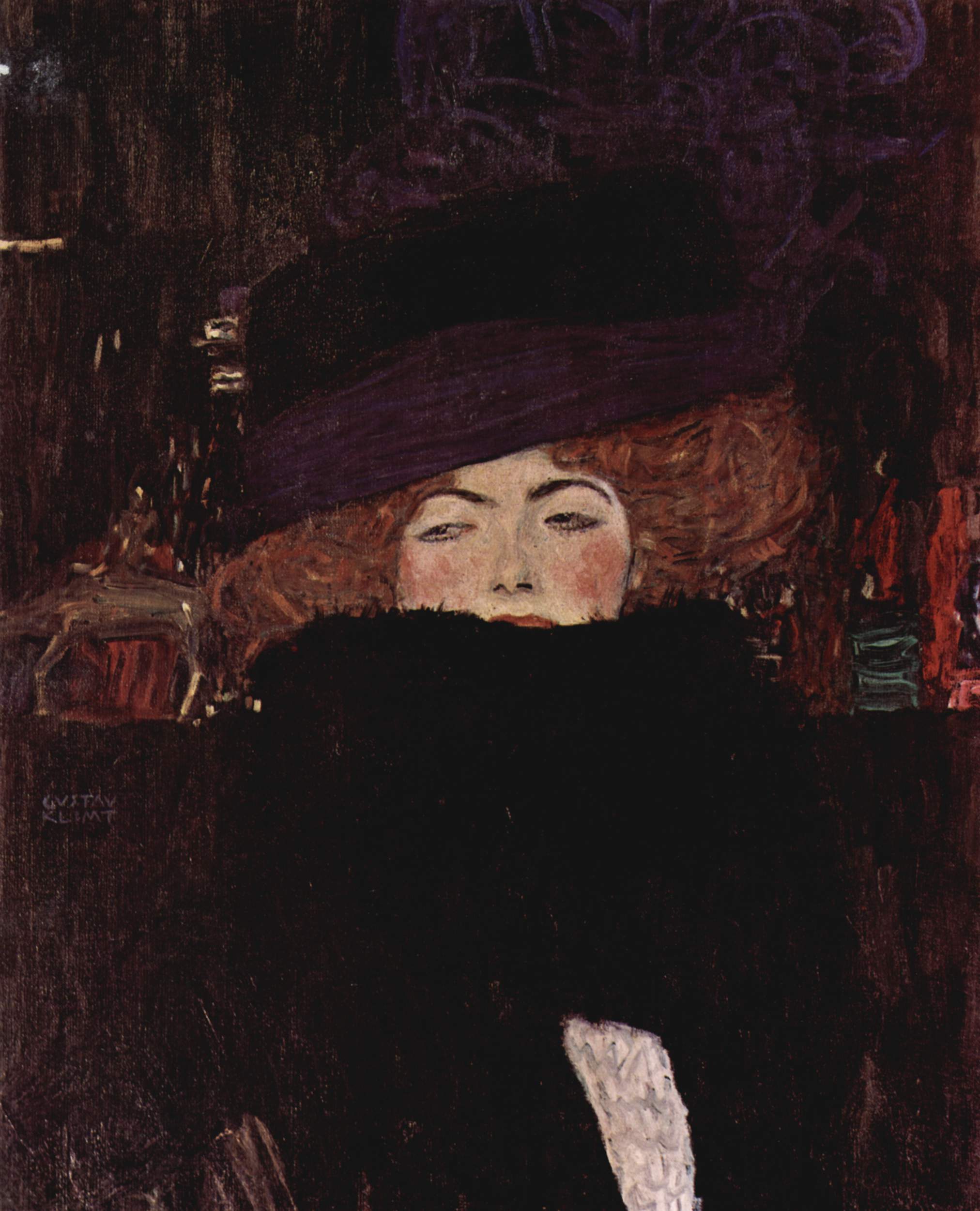 Lady with Hat and Featherboa (1909).