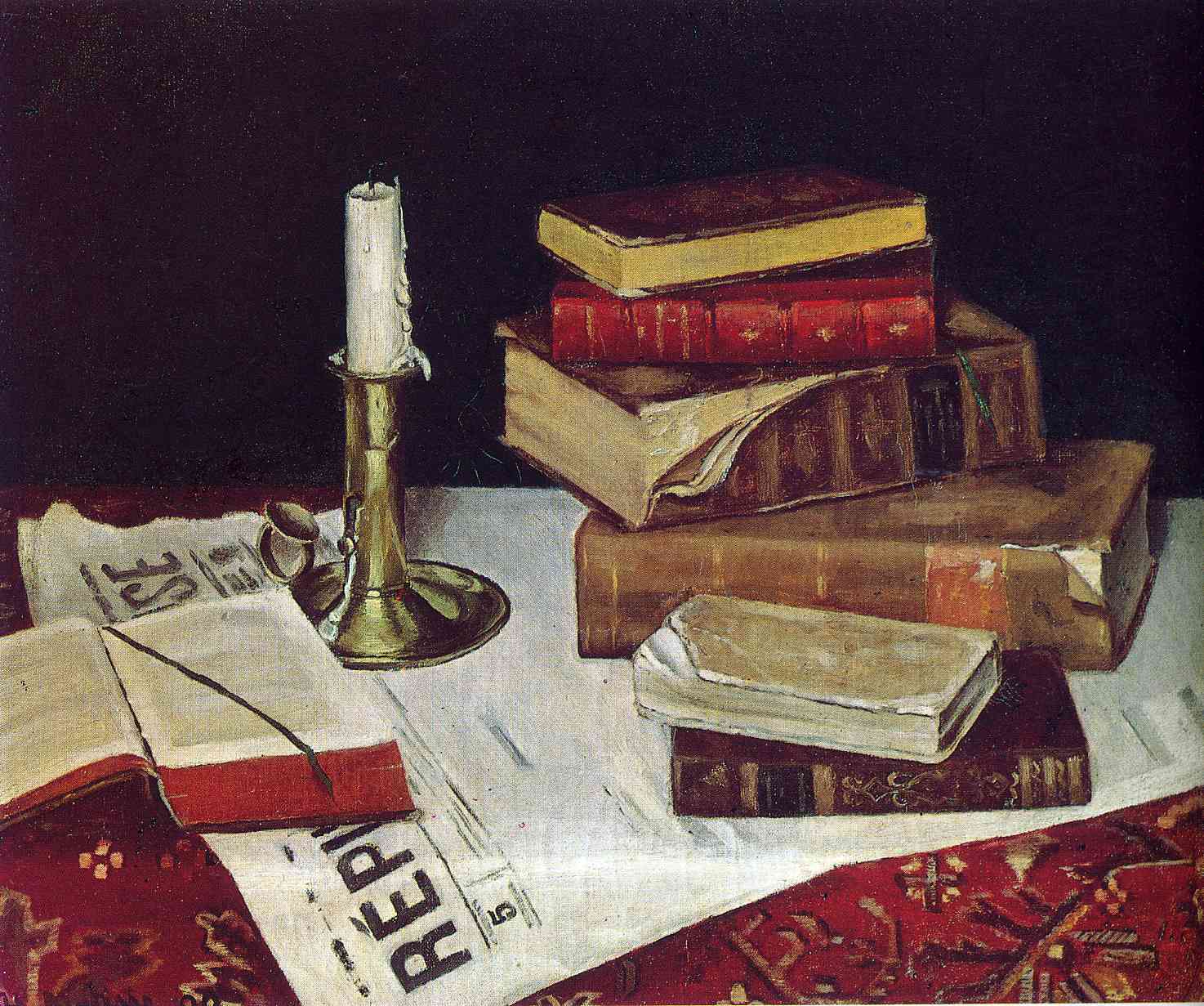 Still Life with Books and Candle (1890).