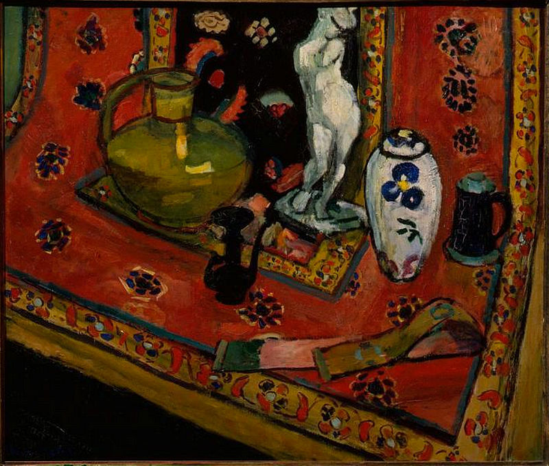 Statuette and Vases on Oriental Carpet (1908).