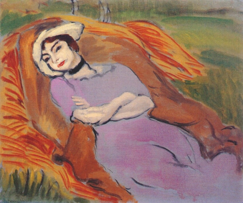 Reclining Woman in a Landscape (Marguerite) (1918).