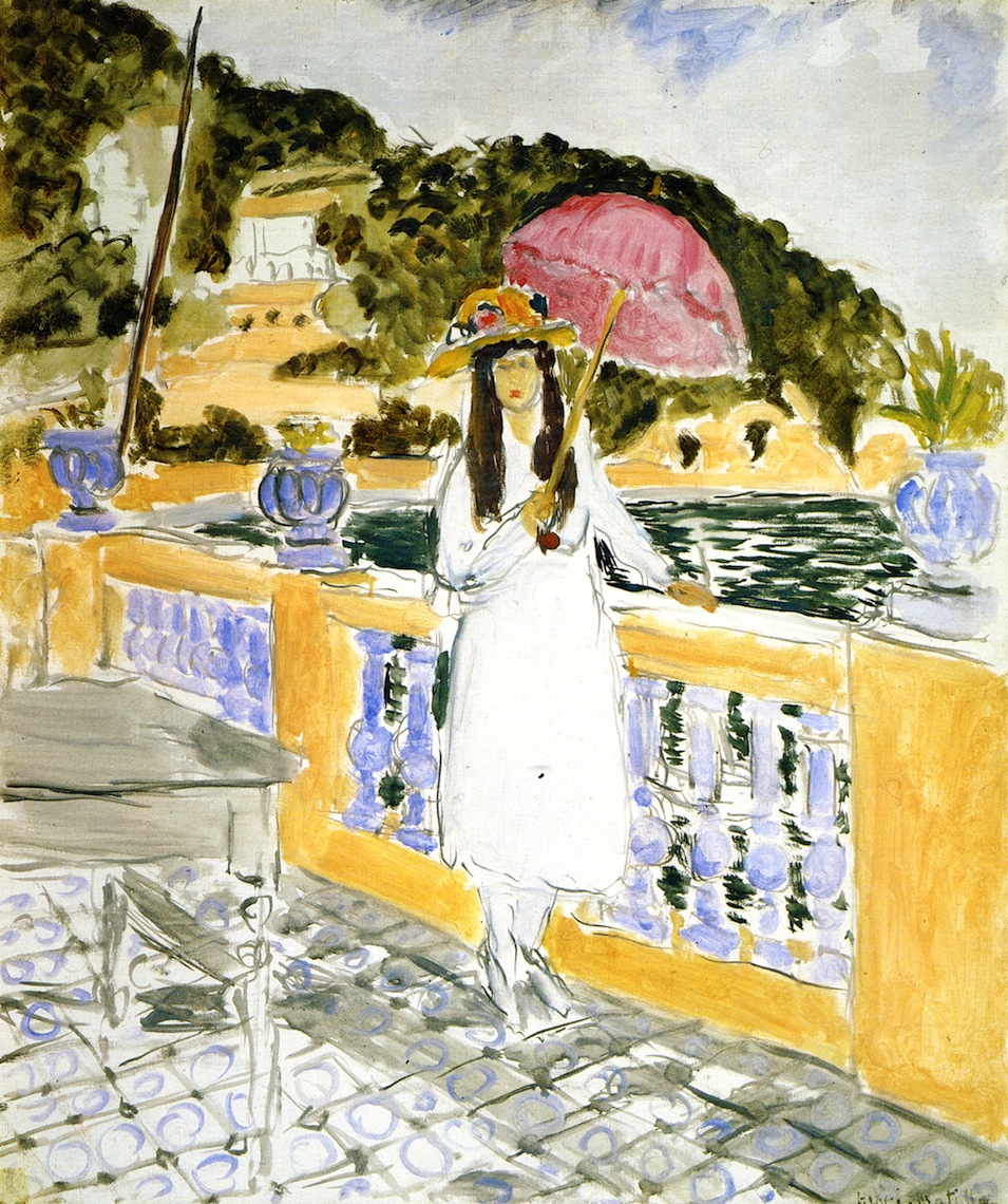 Girl with Pink Umbrella (1919).