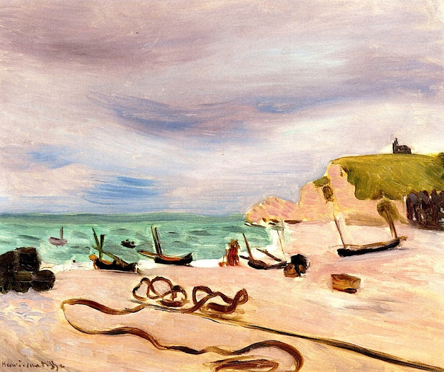 Ropes on the Beach at Etretat (1920).