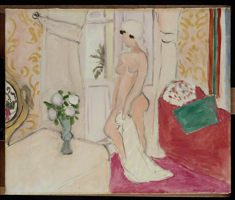The Maiden and the vase of flowers or pink nude (1921).