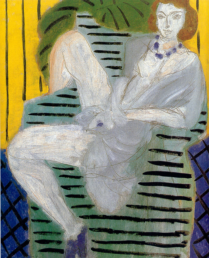 Woman on a Sofa, Yellow and Blue (1936).