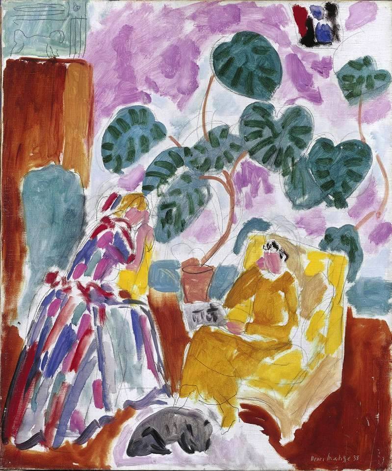 Deux Femmes Dans La Verdure Avec Un Chien (1938).