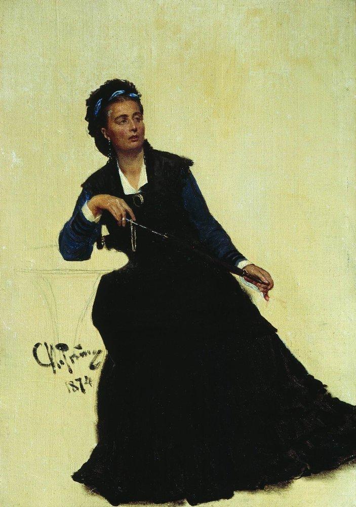 Woman playing with Umbrella (1874).