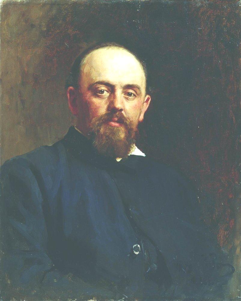 Portrait of railroad tycoon and patron of the arts Savva Ivanovich Mamontov (1878).