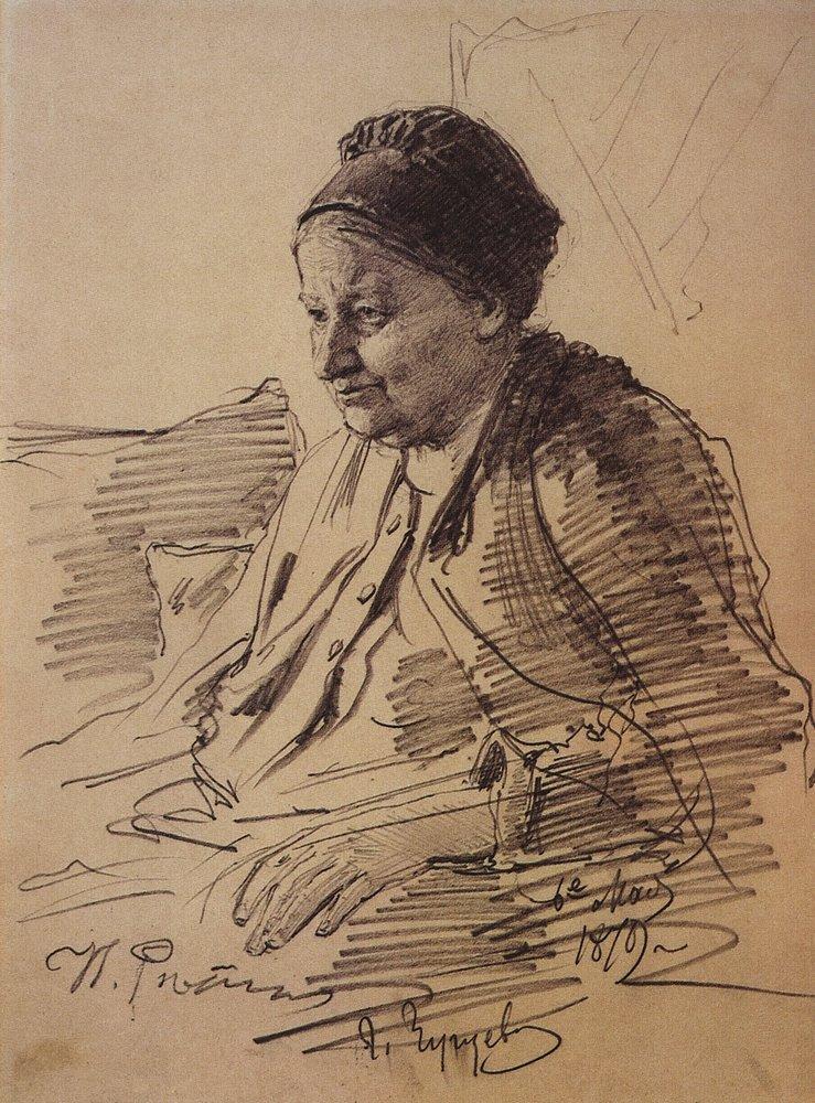 Portrait of T.S. Repina, mother of the artist (1879).