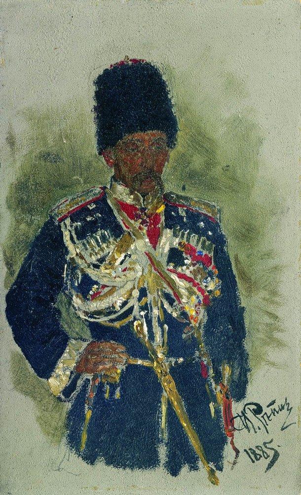General in the form of royal guards. P.A. Cherevin. (1885).