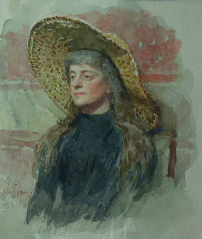 Portrait of E. Zvantseva (1889).
