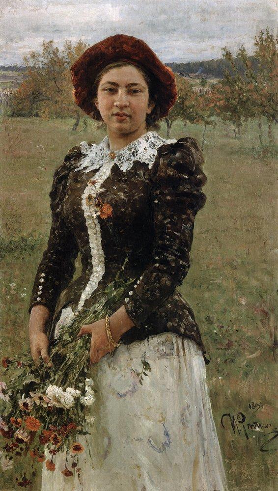 Autumn Bouquet. Portrait of Vera Repina. (1892).