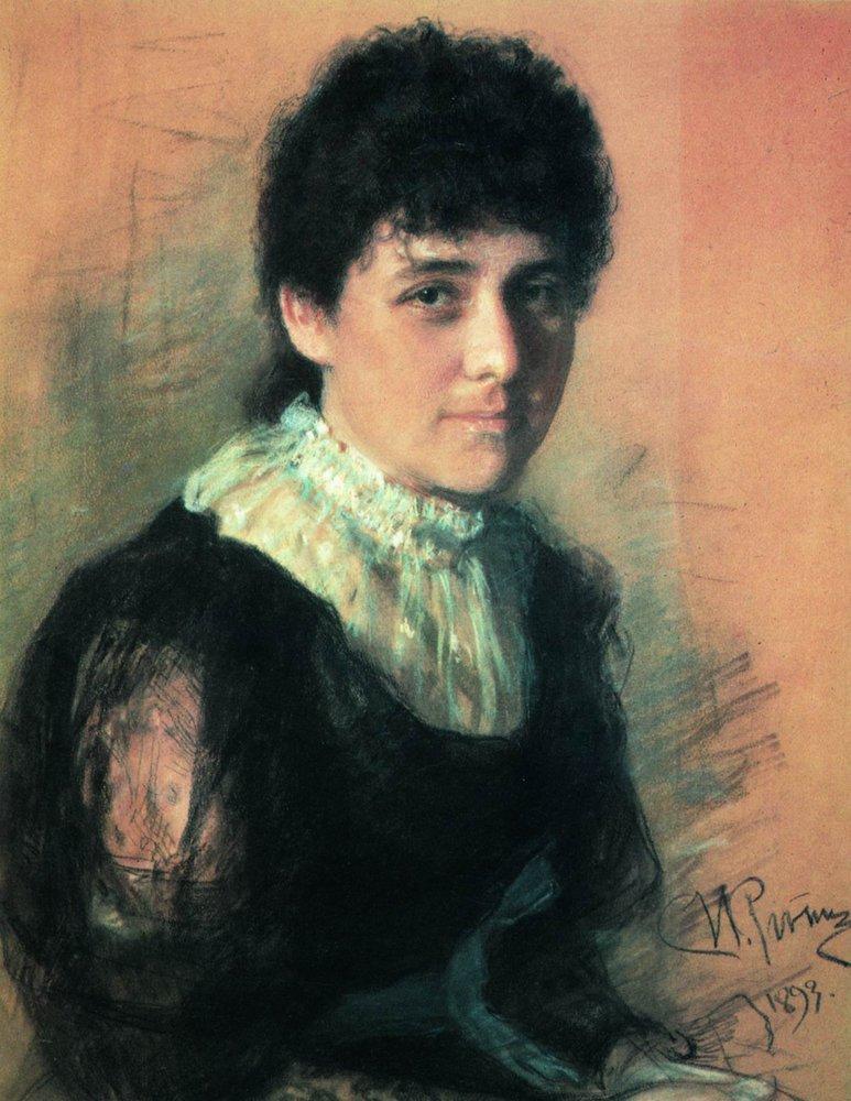 Portrait of the sculptor E.P.Tarhanova-Antokolskaya (1893).