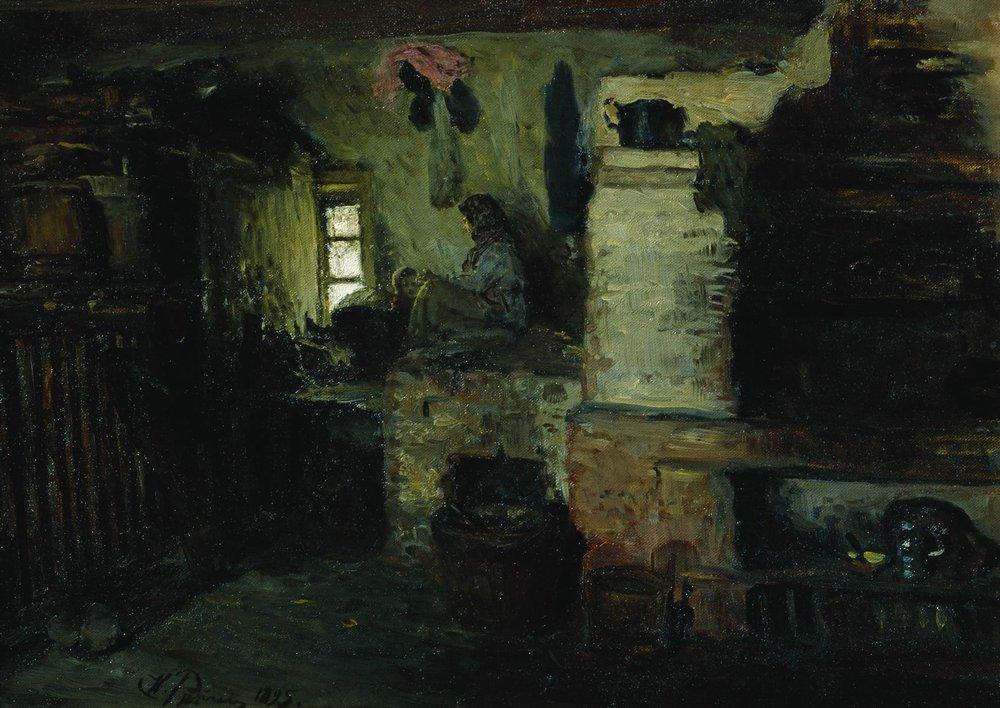 In the hut (1895).