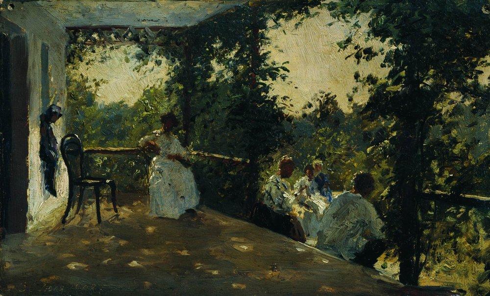 On the terrace (1908).
