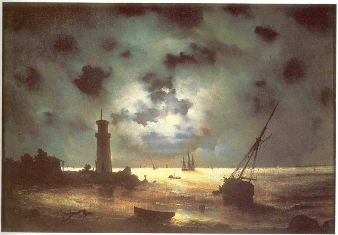 Coast of sea at night (1847).