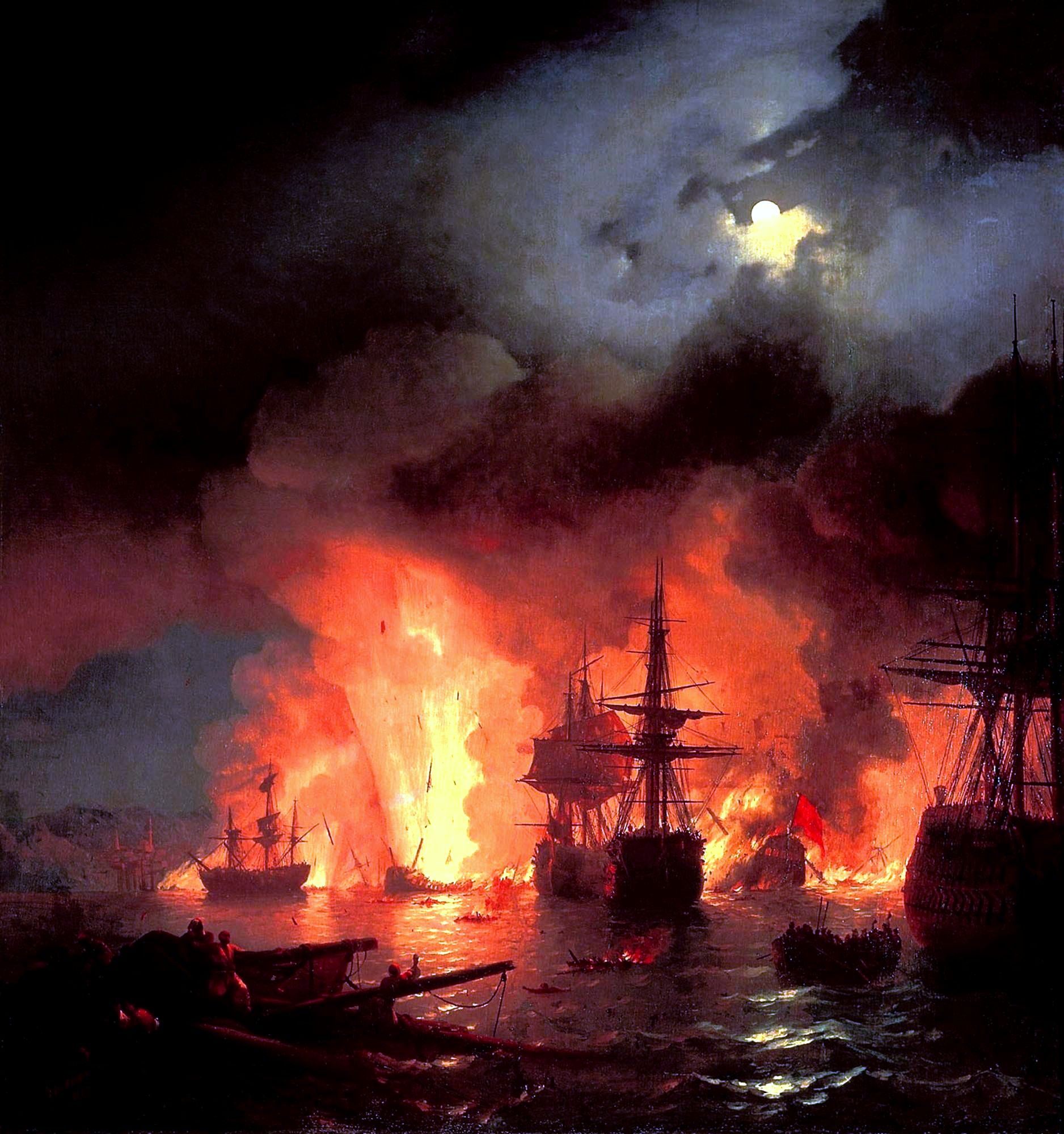 Battle of Cesme at Night (1848).