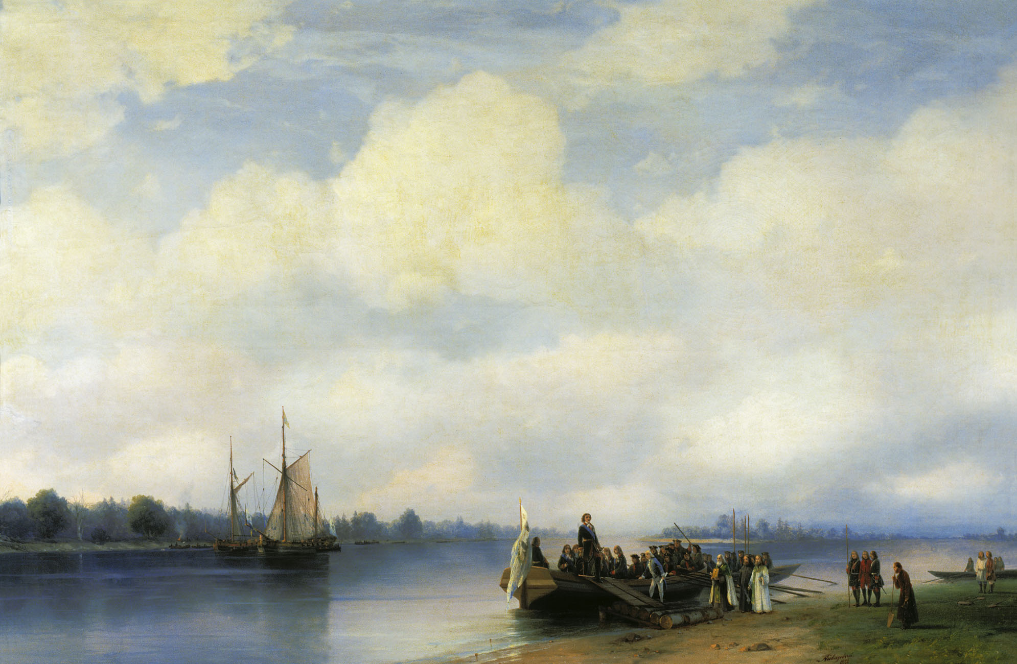 Arrival of Peter I on the Neva (1853).