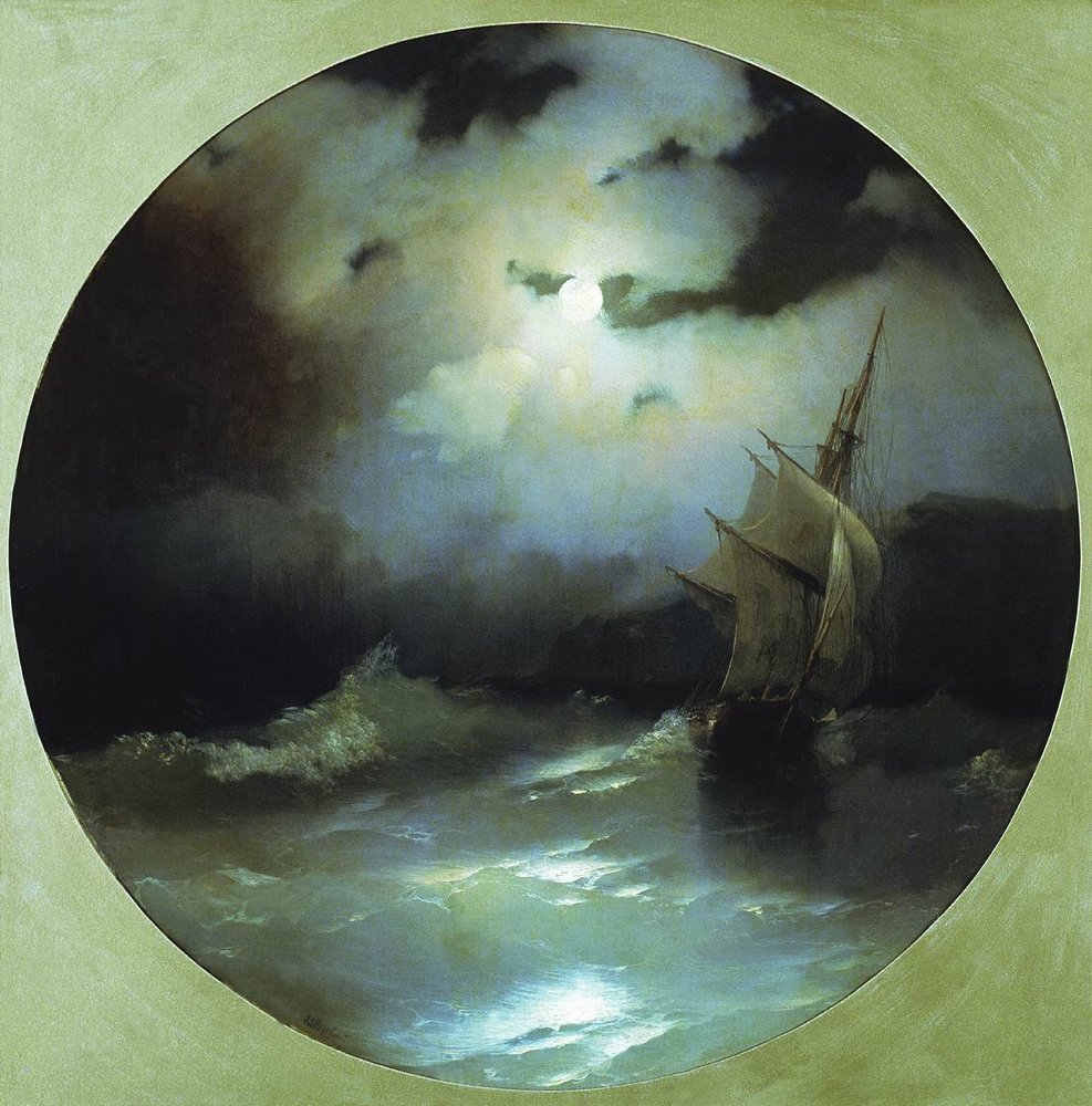 Sea on a moonlit night (1858).