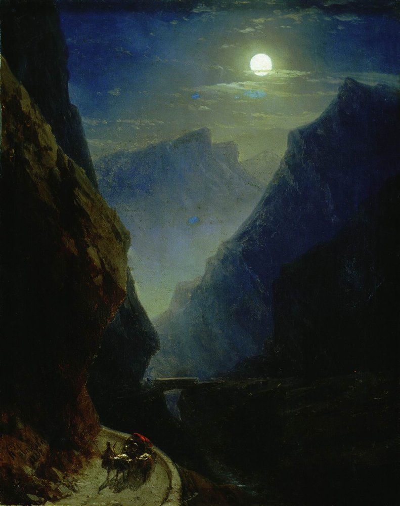 Darial Gorge. Moon night (1868).