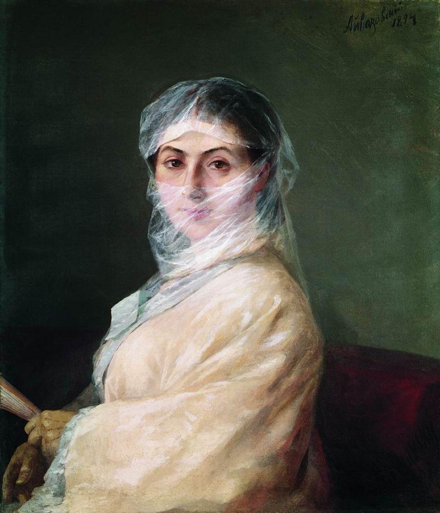 Portrait of the Artist's Wife Anna Burnazyan (1882).