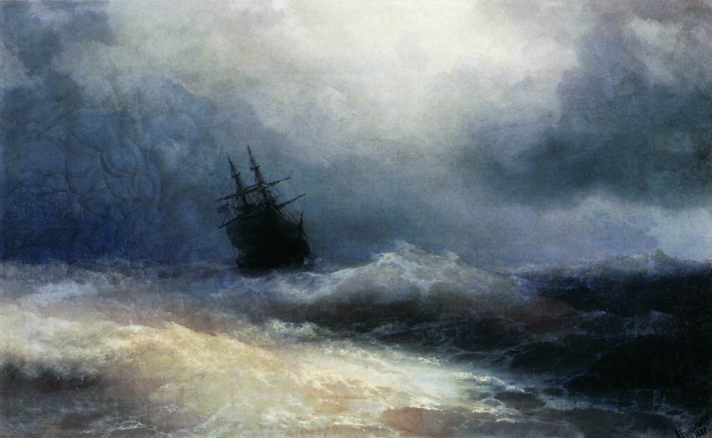 Ship in a storm (1887).