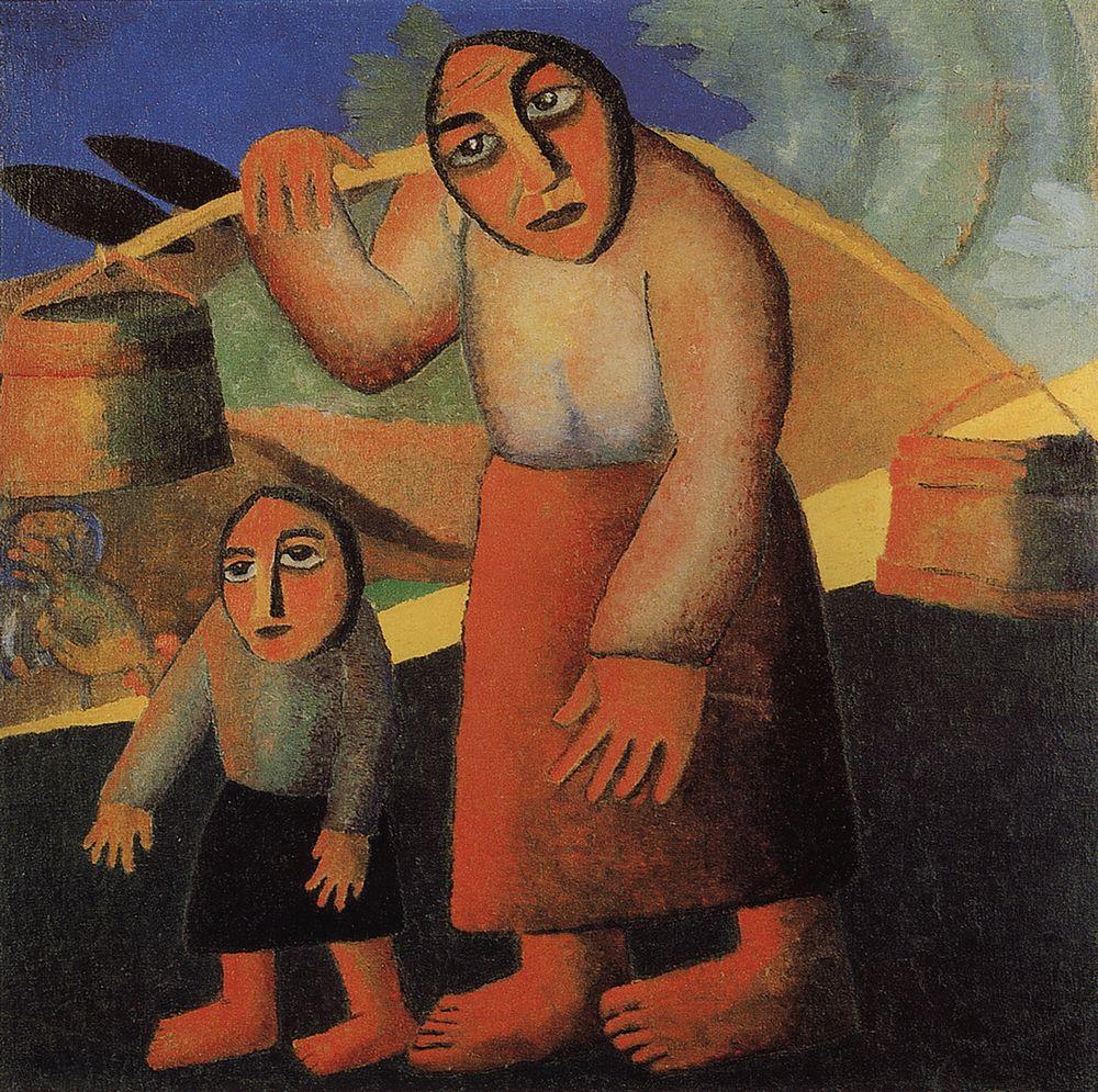 Peasant Woman with Buckets and a Child (1912).