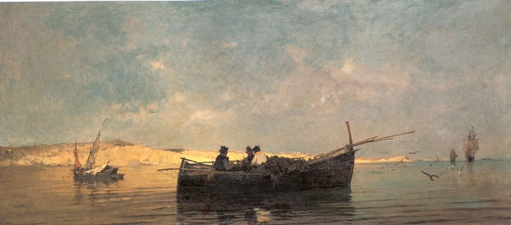 Fishing boat at dusk