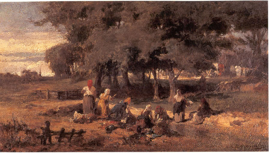 Washing women at the river