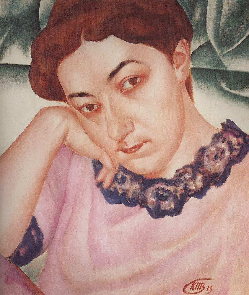 Portrait of M.F.Petrova-Vodkina (1913).