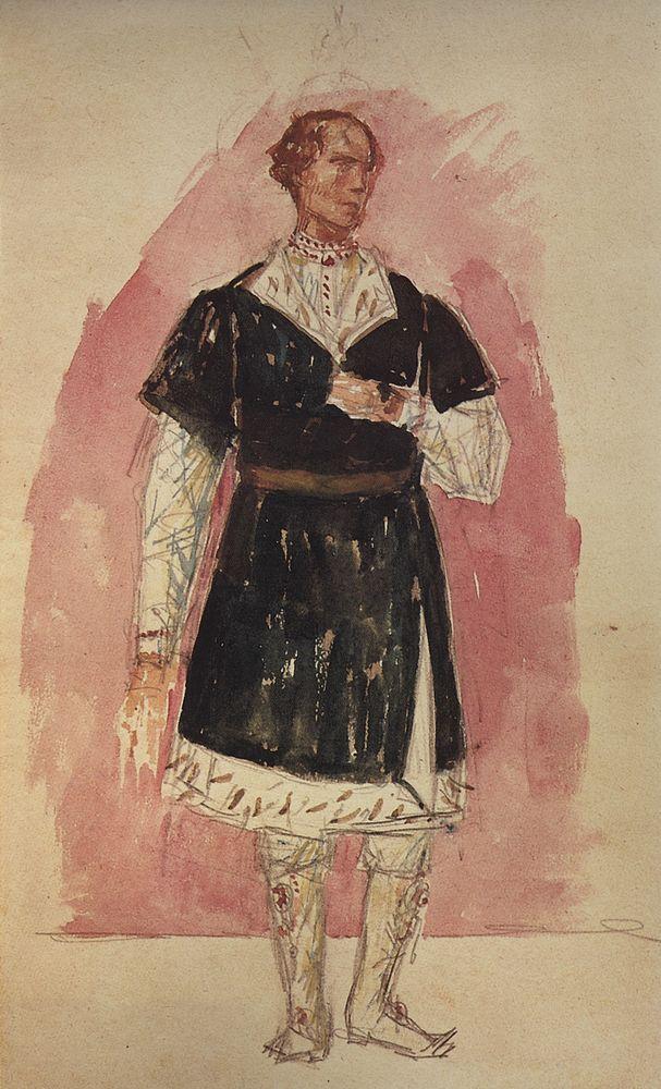 Costume Design for the tragedy of Pushkin's Boris Godunov (1923).