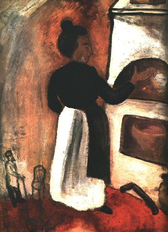 Mother by the oven (1914).