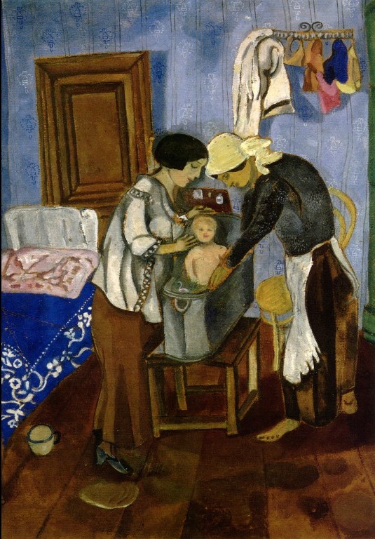 Bathing of a Baby (1916).