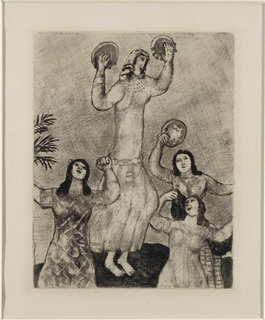 Miriam, sister of Moses, dances with her ​​friends to celebrate the deliverance of Israel (Exodus, XV,19-21) (1934).