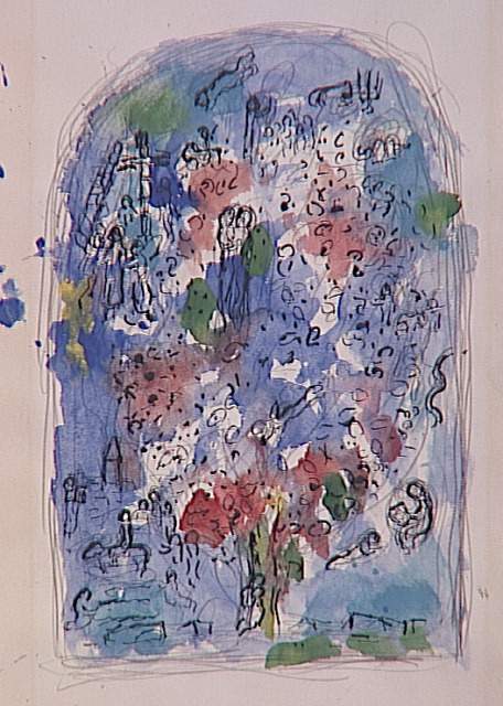 Tree of life (sketch to vitrage in Chapelle des Cordeliers in Sarrebourg) (1974).