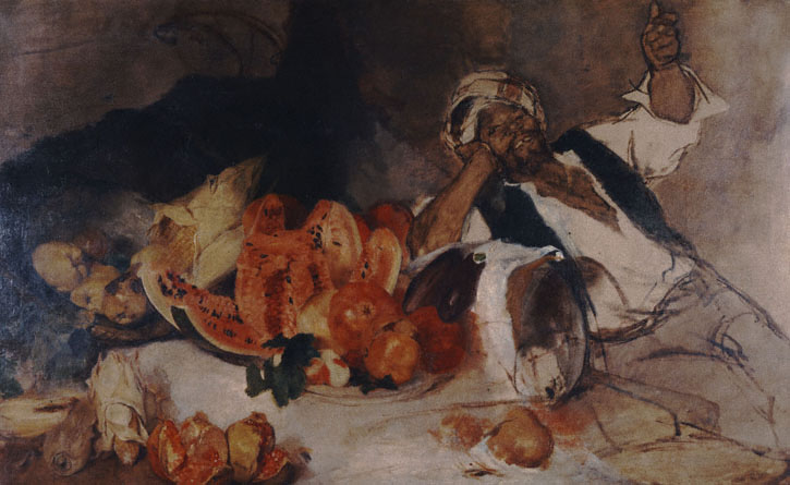 Oriental man with fruit (1873).