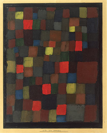 Abstract Colour Harmony in Squares with Vermillion Accents (1924).