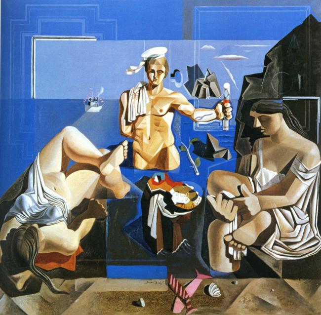 Neo-Cubist Academy (Composition with Three Figures) (1926).
