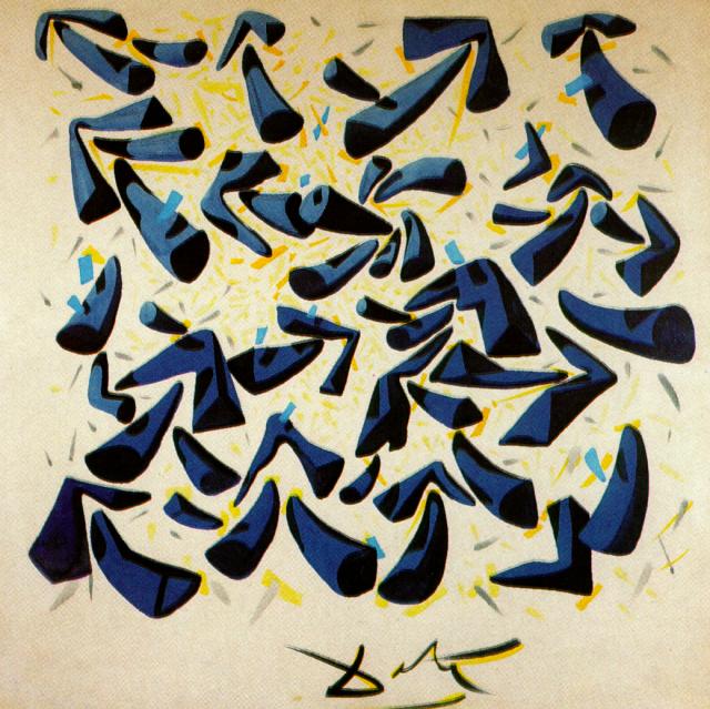 Blue Horns. Design for a Scarf (1955).