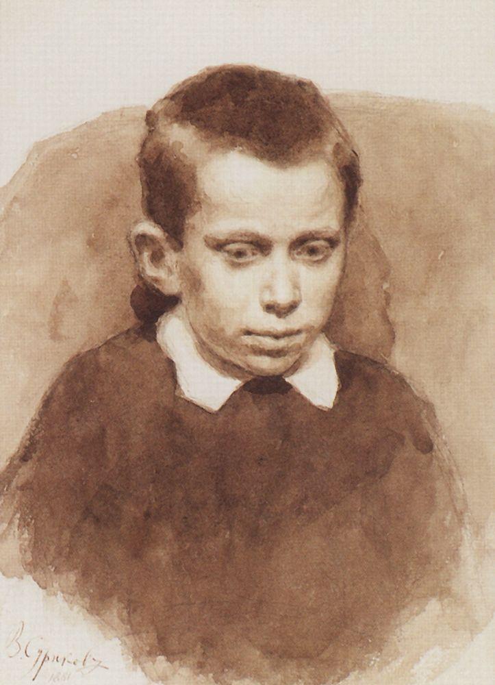 Portrait of A. S. Matveev in childhood (1881).