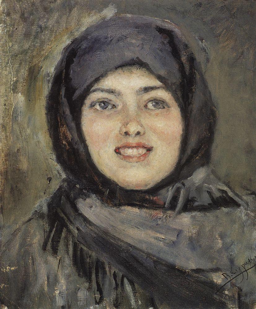 The head of laughting girl (1890).