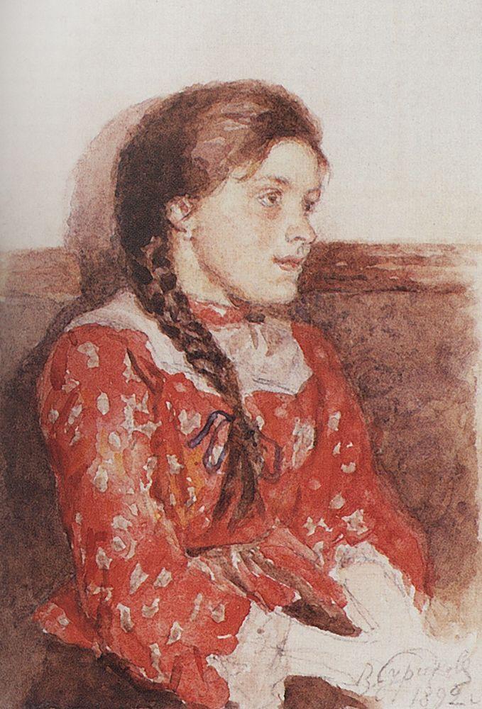 Girl with a red jacket (1892).